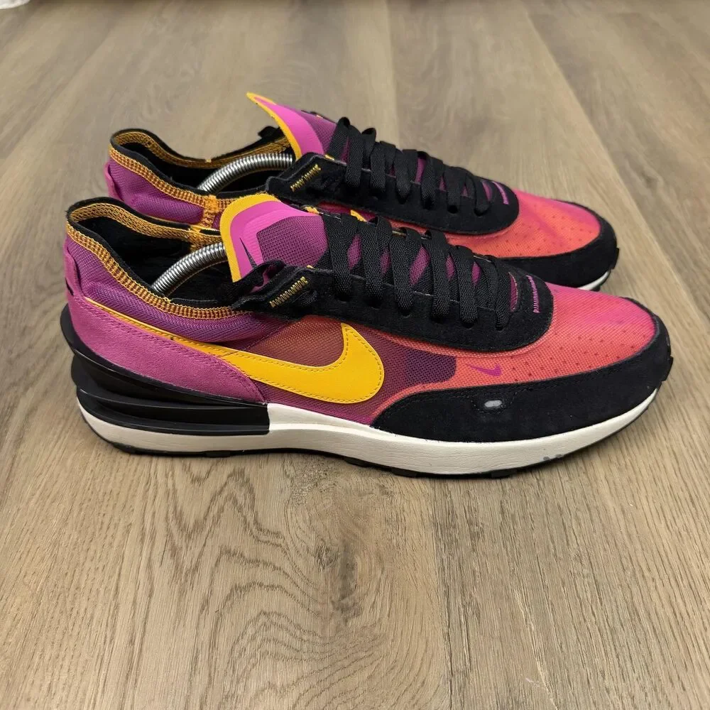 Nike Waffle One Shoes Mens Size 12 Pink Orange Yellow Mesh DA7995-600 Sneakers